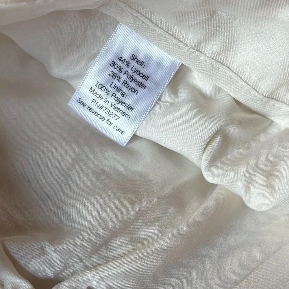 New with Tags! Nine West Tie Waist Wide Leg Crop Pants Cream Daisy Dew. Size 4 - Picture 8 of 12